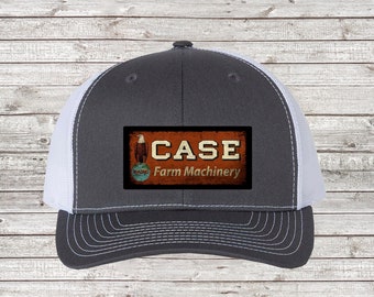 Gorra de tractor JI Case, letrero desgastado con logotipo personalizado. ¡Diseño exclusivo con licencia!