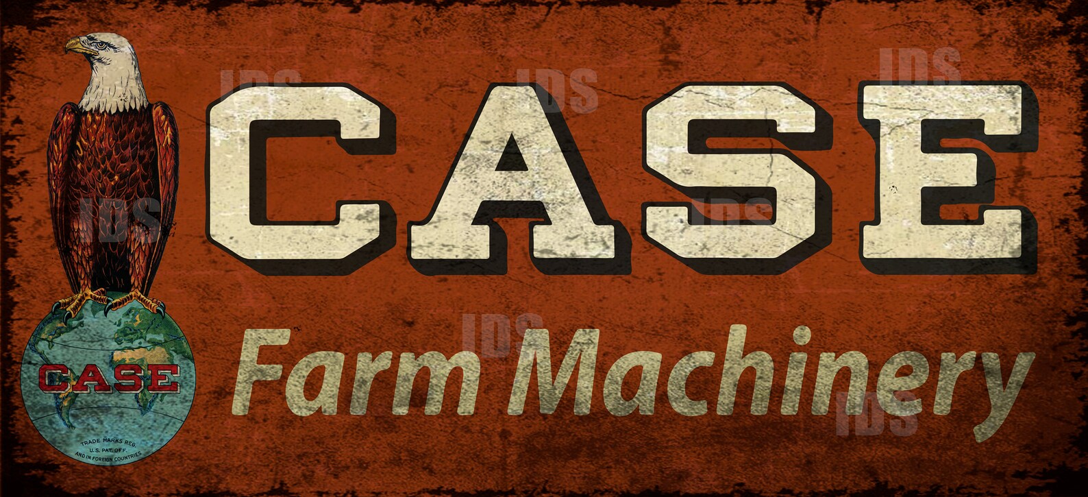 JI Case Tractor Old Sign Weathered Custom Logo Hoodie Sweatshirt Fully ...