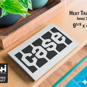May include: A rectangular heat transfer with the word "CASE" in a bold, black, geometric design. The image size is 9 5/8 x 4 7/8 inches. The CNH Industrial licensed product logo is in the lower left corner.