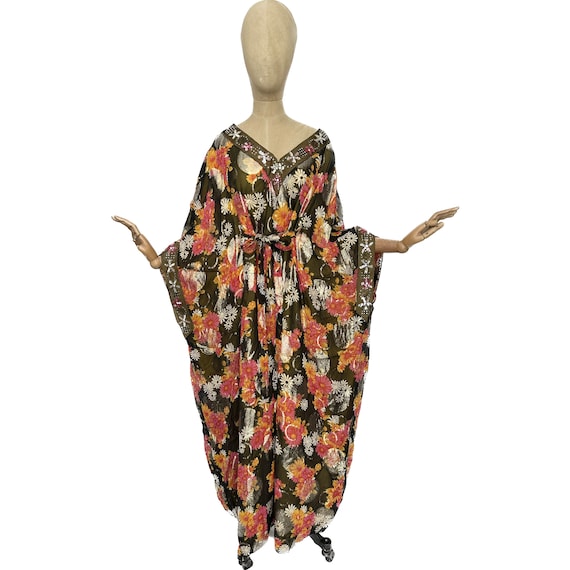 Vintage 1960's Frances Heffernan Lurex Floral Pri… - image 2