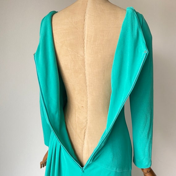 Vintage Estevez Jersey Wrap Maxi Dress Evening Go… - image 6