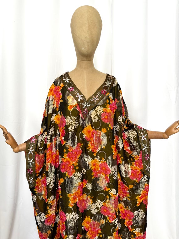 Vintage 1960's Frances Heffernan Lurex Floral Pri… - image 5