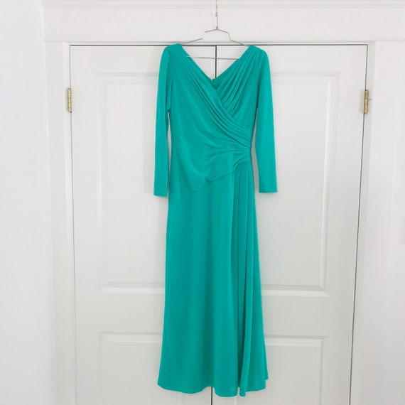 Vintage Estevez Jersey Wrap Maxi Dress Evening Go… - image 9