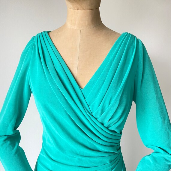 Vintage Estevez Jersey Wrap Maxi Dress Evening Go… - image 3