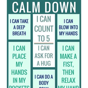 I Can Calm Down Poster, Printable Poster, Digital Download - Etsy