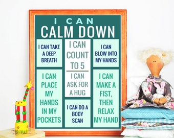 I Can Calm Down Poster, Printable Poster, Digital Download