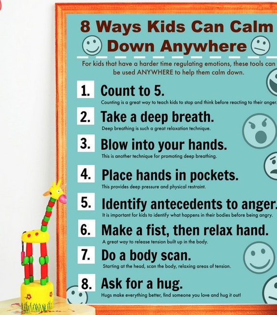 Printable Poster For Helping Children Calm Down Etsy