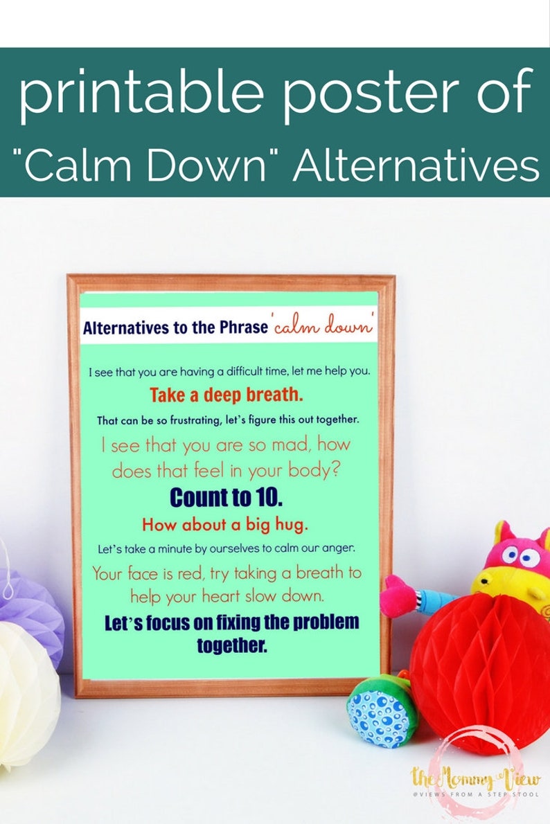 Printable Poster Alternatives to the Phrase 'calm Down' Etsy