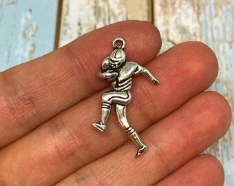 SALE BULK 50 Football Player Charms Football Charm Footballs Players - DC0211B