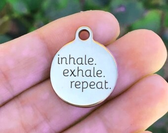 1 Inhale the good sh*t Exhale the bullsh*t pendant stainless steel JS6-21