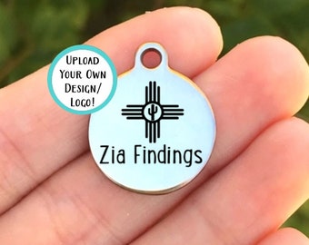 0.83 in x 0.71 in Sterling Silver Engraveable Round Patterned Disc Charm Pendant