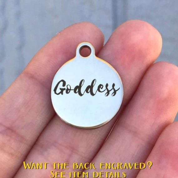 Goddess Stainless Steel Charm Goddess Laser Engraved Etsy