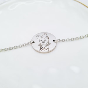 Custom Photo Bracelet Custom Portrait Bracelet Dainty Bracelet Custom Bracelet Engraved Bracelet Handmade Jewelry Personalized Jewelry