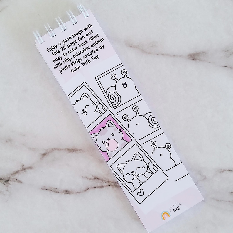 Funny Photos Spiral Bound Mini Coloring Book: 22 Pages Of Silly Animal Photo Strips Bleed Resistant Paper Alcohol Marker Coloring Book image 2