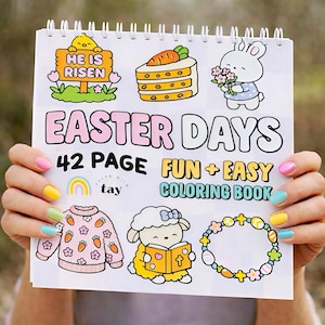 Easter Days Bleed Proof Spiral Bound Coloring Book: 42 Pages Of Uplifting Sweet Spring Designs