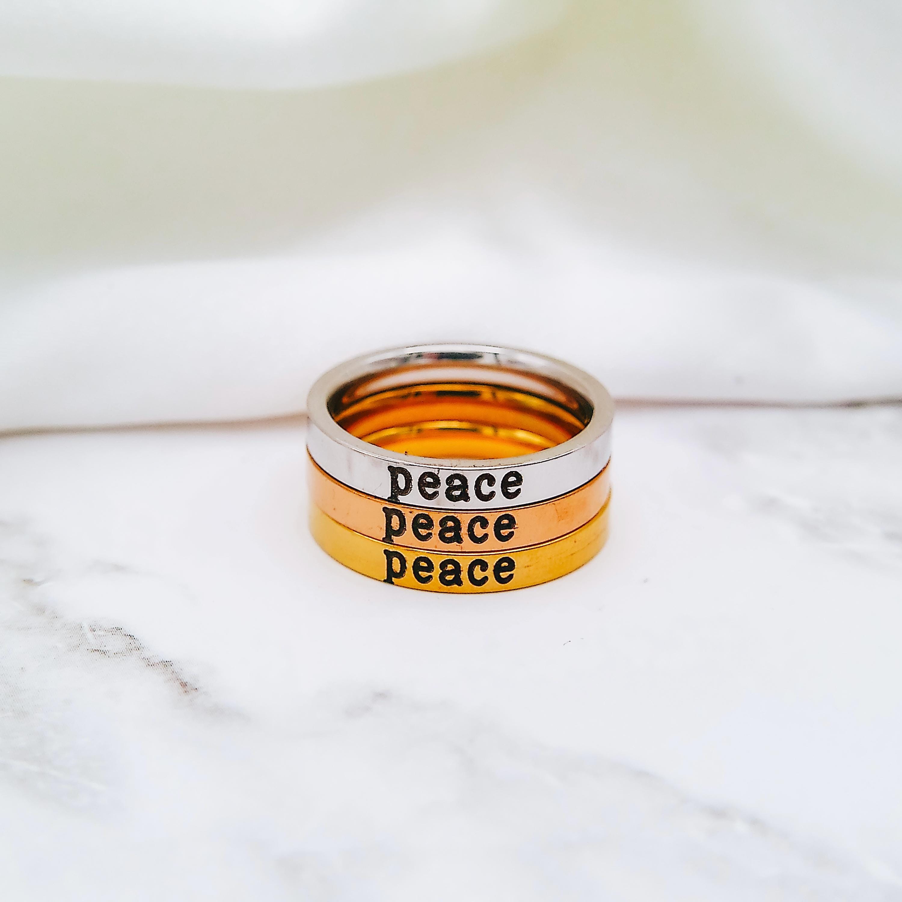 アクセサリー PEACE SYMBOL RING Peace Ring - Etsy