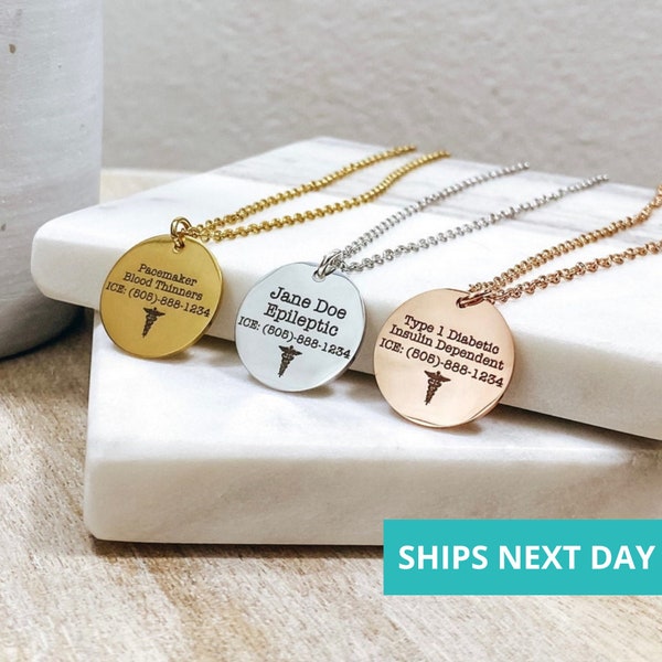 Medical Id Necklace Etsy