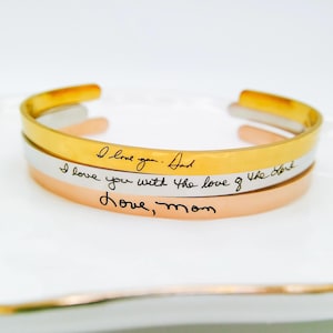 Handwriting Bracelet Custom Bracelet Handwriting Jewelry Engraved Bracelet Personalized Jewelry Dainty Bracelet Name Bracelet Cuff Bracelet