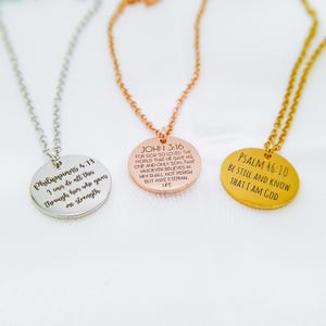 Custom Bible Verse Necklace Custom Necklace Custom Name Necklace Dainty Necklace Christian Jewelry Faith Necklace Personalized Jewelry