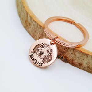 Custom Pet Portrait Photo Keychain Pet Memorial Gift Personalized Jewelry Custom Portrait Key Chain Dog Remembrance Gift Cat Keychain