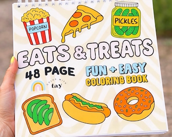 Libro para colorear de espiral "Comidas y dulces": 48 páginas de divertidas comidas y aperitivos.