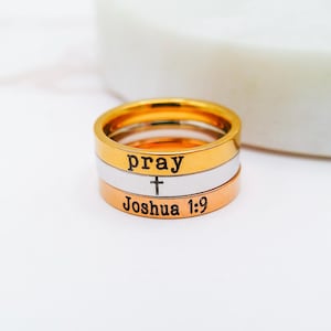 Custom Faith Ring Dainty Ring Engraved Ring Stainless Steel Ring Christian Jewelry Personalized Jewelry Custom Ring Name Ring