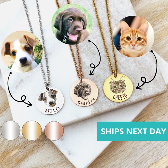Buy Dog Necklace Dog Photo Necklace Custom Personalized Sterling Silver  Plated Pet Necklace Custom Pet Photo Pendant Online in India - Etsy