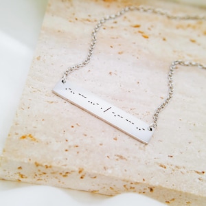 Benutzerdefinierte Morse-Code-Halskette 14k Gold Halskette Mama Halskette benutzerdefinierte Halskette personalisierte Schmuck zierliche Halskette benutzerdefinierte Namen Halskette
