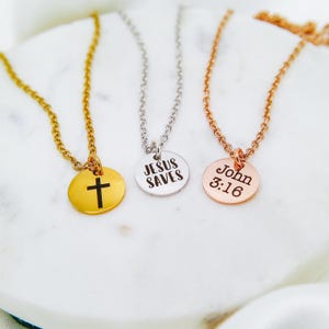 Custom Bible Verse Necklace 14k Gold Necklace Faith Necklace Custom Name Necklace Personalized Jewelry Dainty Necklace Christian Jewelry