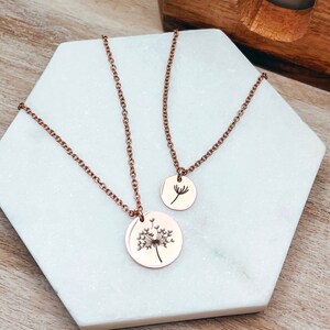 Dandelion Mommy & Me Necklace Set 14k Gold Plated Stainless Steel Mother Daughter Necklace Handmade Jewelry Made in USA image 6