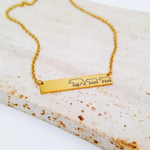 Mama Bear Necklace 14k Gold Necklace Bar Necklace Mama Necklace Custom Name Necklace Personalized Jewelry Dainty Necklace Engraved Necklace