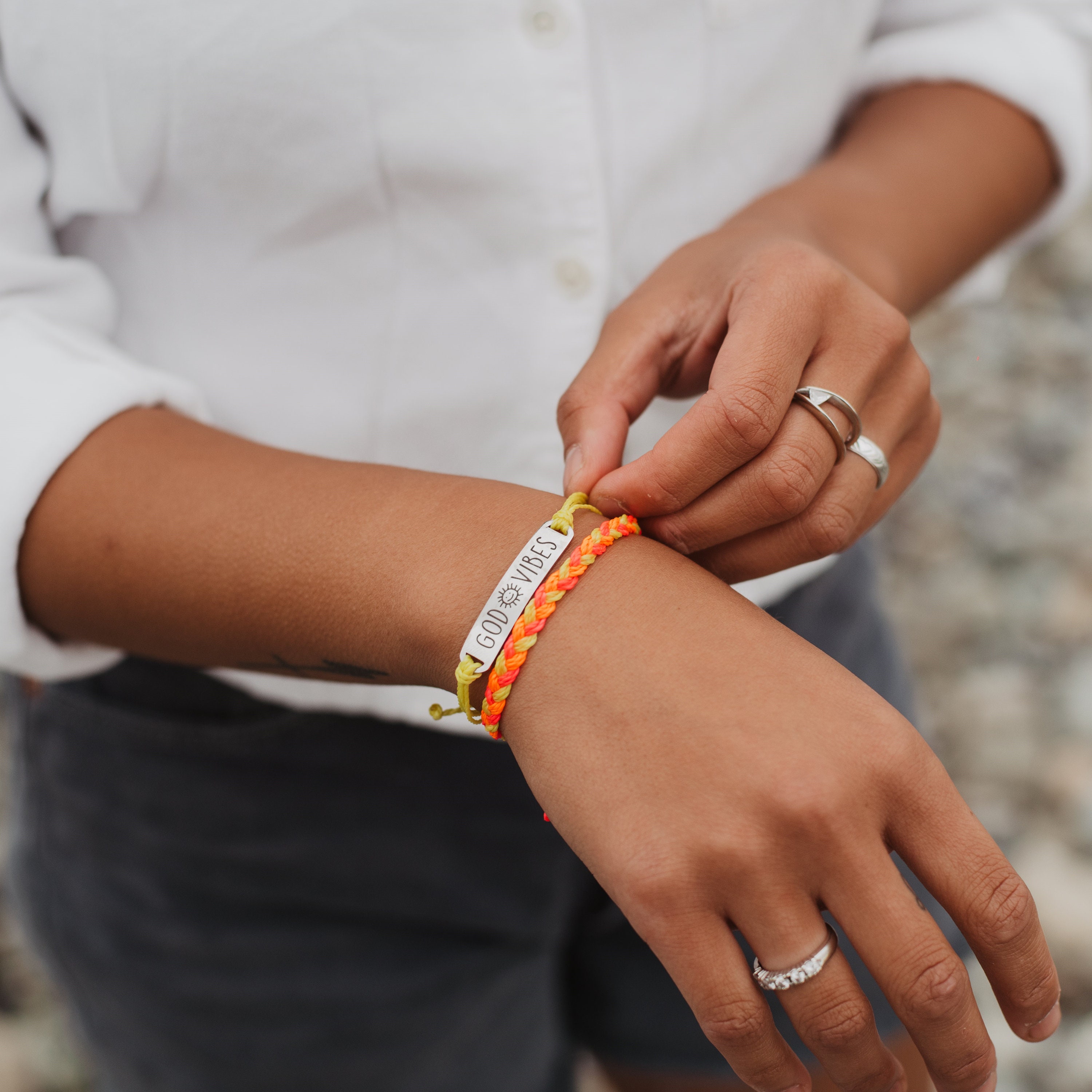 Personalized Bracelet Choose String & Bead Color Handmade | Etsy