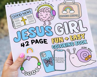 Libro para colorear de la Niña de Jesús con encuadernación en espiral: 42 páginas de inspiradores diseños cristianos.