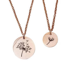 Dandelion Mommy & Me Necklace Set 14k Gold Plated Stainless Steel Mother Daughter Necklace Handmade Jewelry Made in USA image 9
