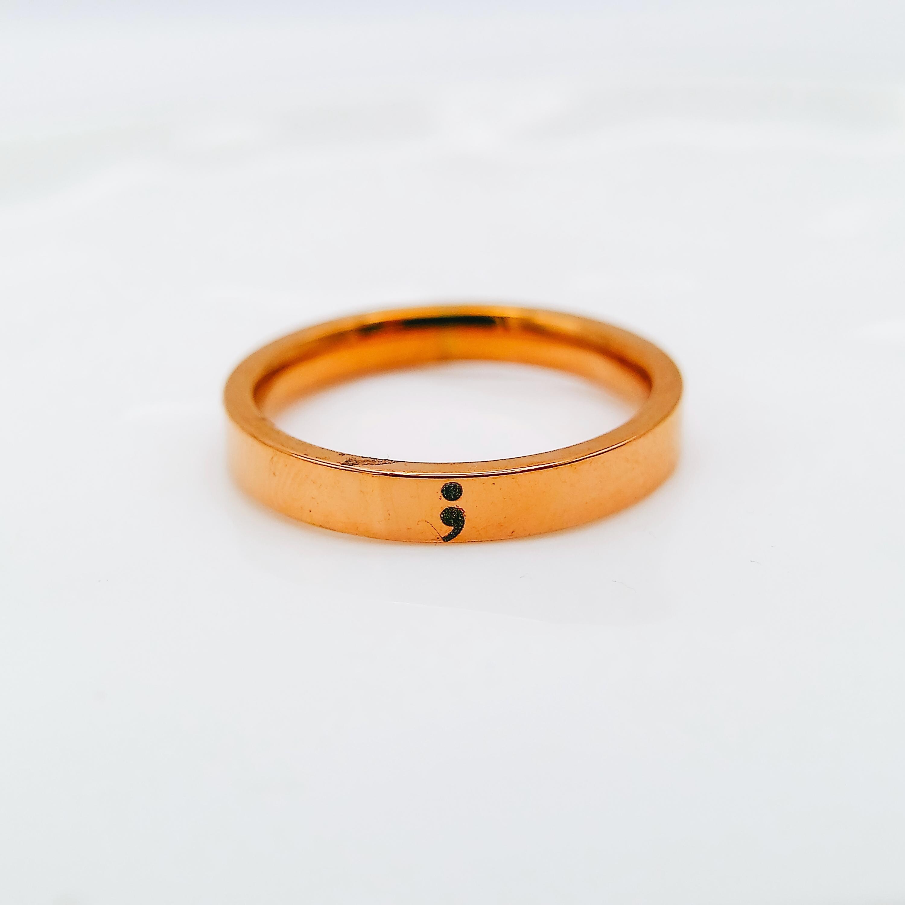 Semicolon Ring Rose Gold