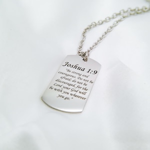 Custom Bible Verse Men&#39;s Necklace Engraved Men&#39;s Necklace Dog Tag Necklace Men&#39;s Cross Necklace Gold Pendant Necklace Personalized Jewelry