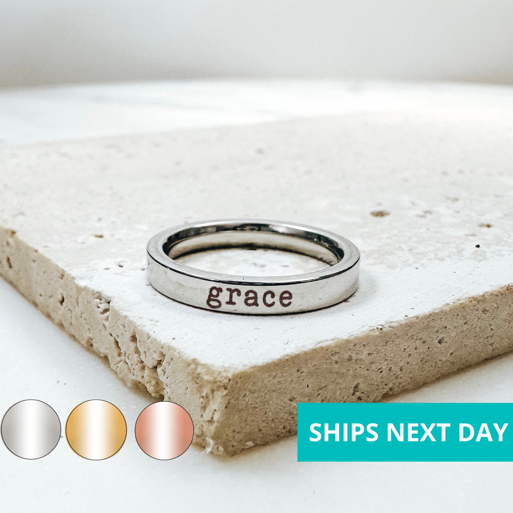 Grace Personalized Ring - Etsy