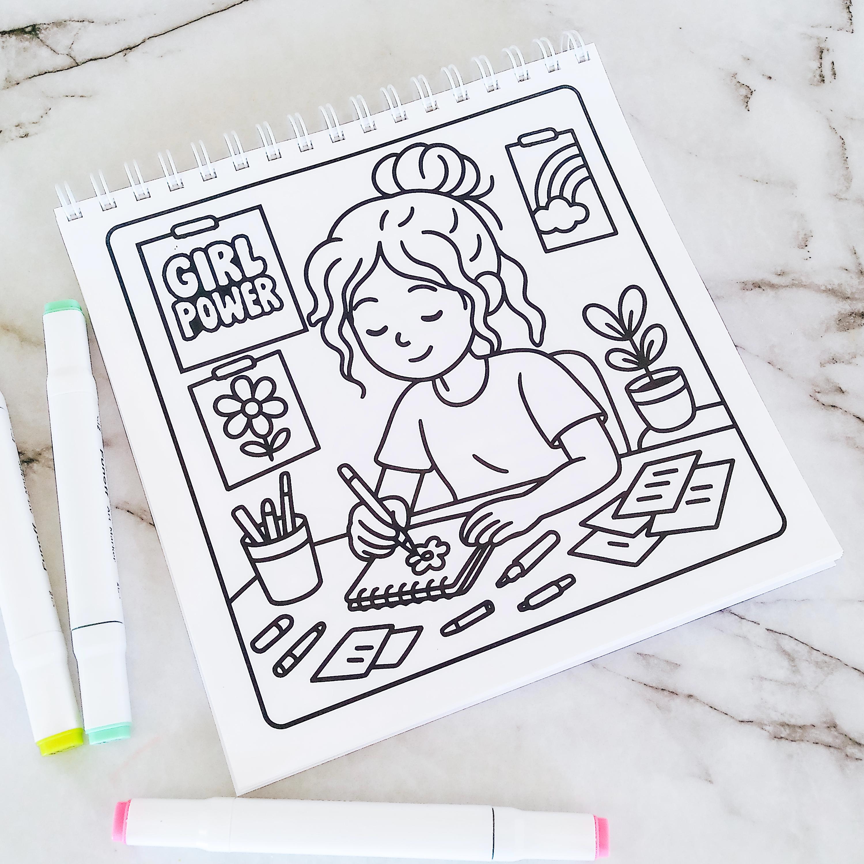 Simple Moments Spiral Bound Coloring Book: 42 Pages of Daily Girl ...