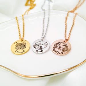 Benutzerdefinierte Porträt Name Halskette Haustier Erinnerung Geschenk Personalisierter Schmuck Benutzerdefinierte Porträt zierliche Halskette Foto Halskette Hund Erinnerung Geschenk