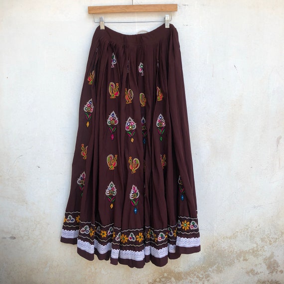 70s skirt, Indian vintage, Gujarati, green, ethnic