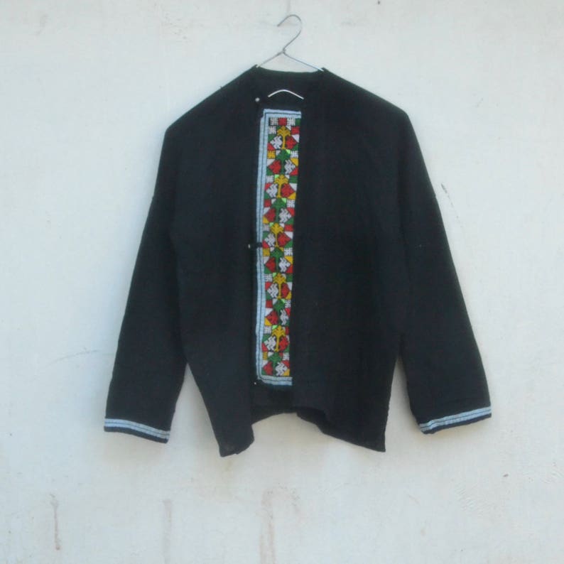 Vintage Yao Short Shirt Embroidery Indigo Hill Tribe XS - Etsy