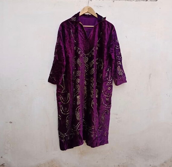 Vintage Tajikistan dress, velvet, kuchi, rock, Stu