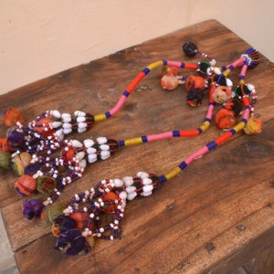 indian pon pon banjara charm colorful wall hanging bead ethnic bag charm boho bohemian hippie gypsy