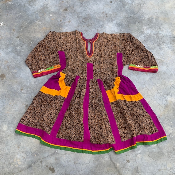 Vintage Afghani dress, patchwork, embroidery, kuch