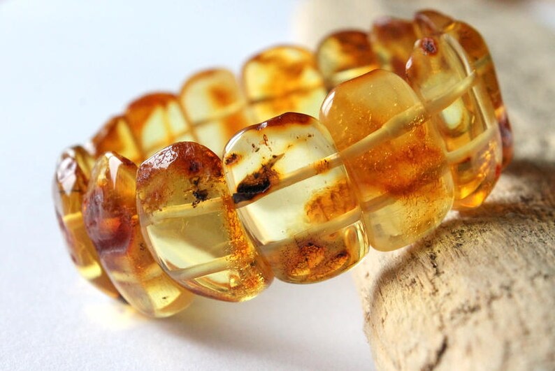 honey bead bracelet organic amber jewelry classic amber 100/% natural Baltic amber 25x13 Lemon amber bracelet lemon raw amber bracelet