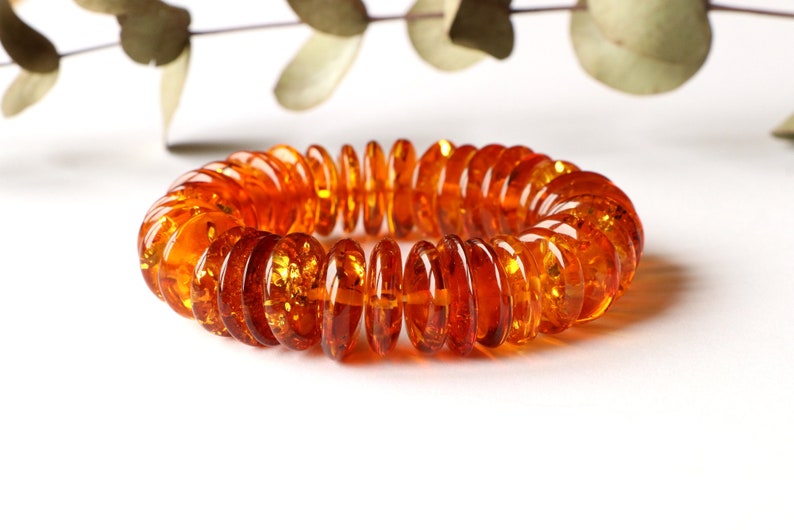gem stone bracelet elegant amber jewelry golden color amber bracelet Cognac color amber bracelet organic amber bracelet Baltic amber
