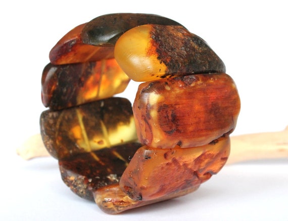 unpolished amber bracelet