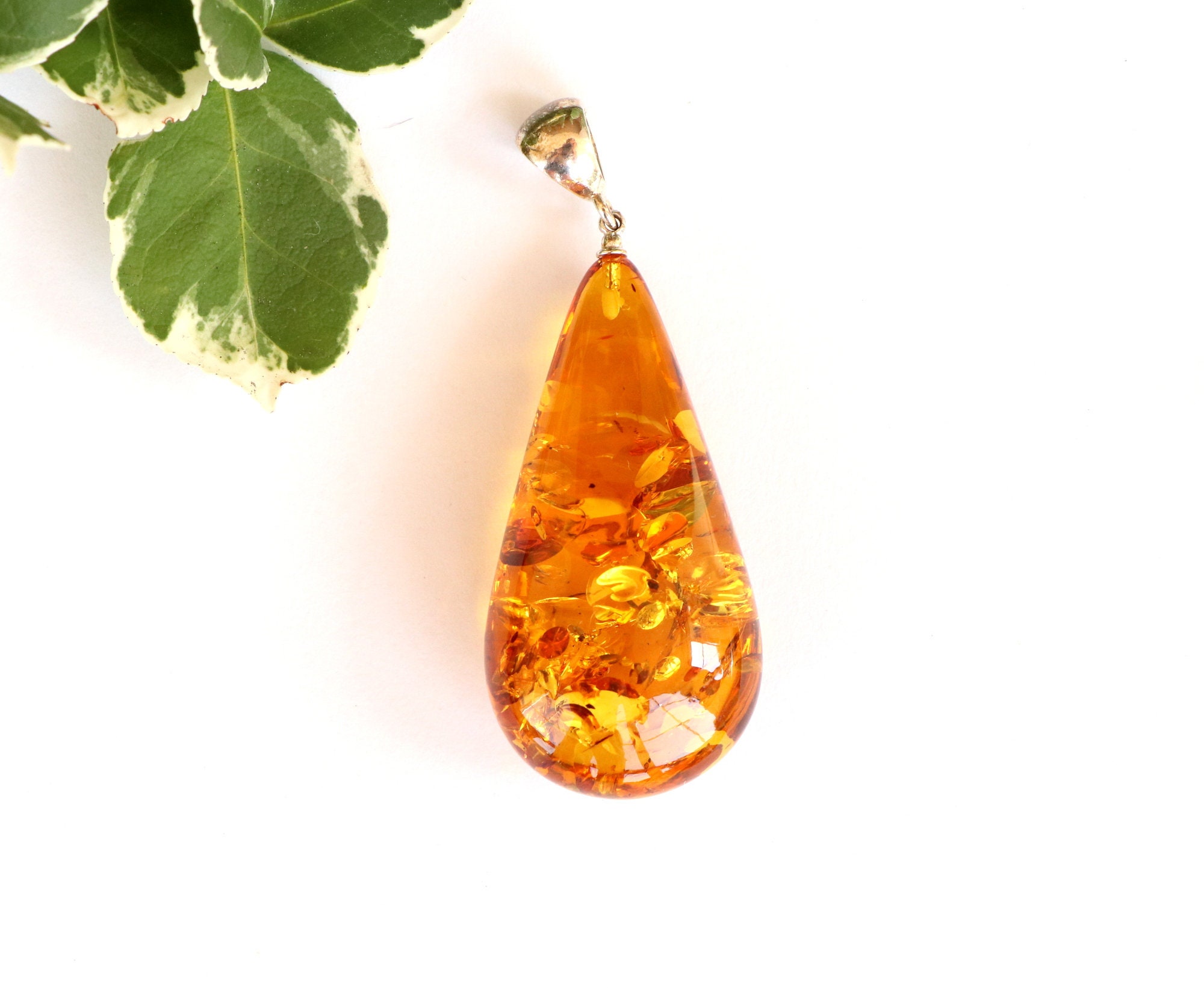 Cognac Bernstein Anhänger goldene Farbe Bernstein natürliche | Etsy