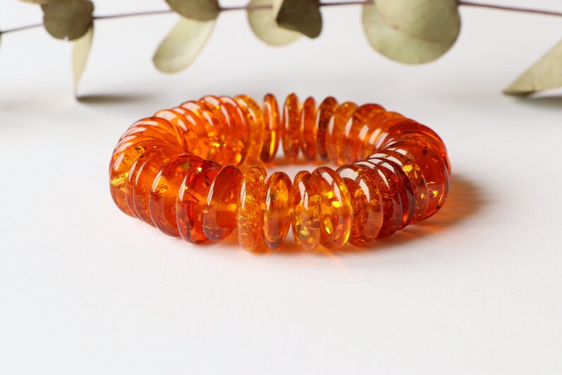 gem stone bracelet elegant amber jewelry golden color amber bracelet Cognac color amber bracelet organic amber bracelet Baltic amber