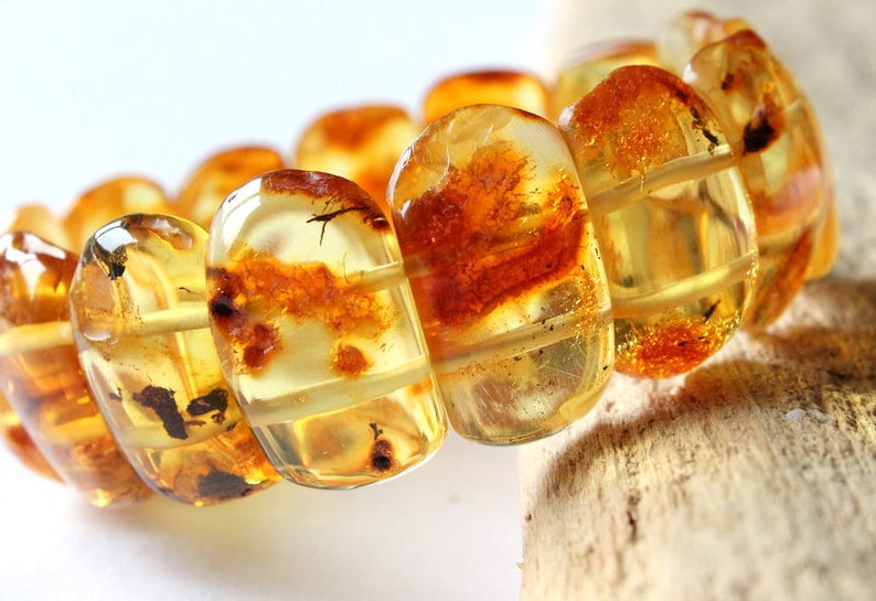 honey bead bracelet organic amber jewelry classic amber 100/% natural Baltic amber 25x13 Lemon amber bracelet lemon raw amber bracelet